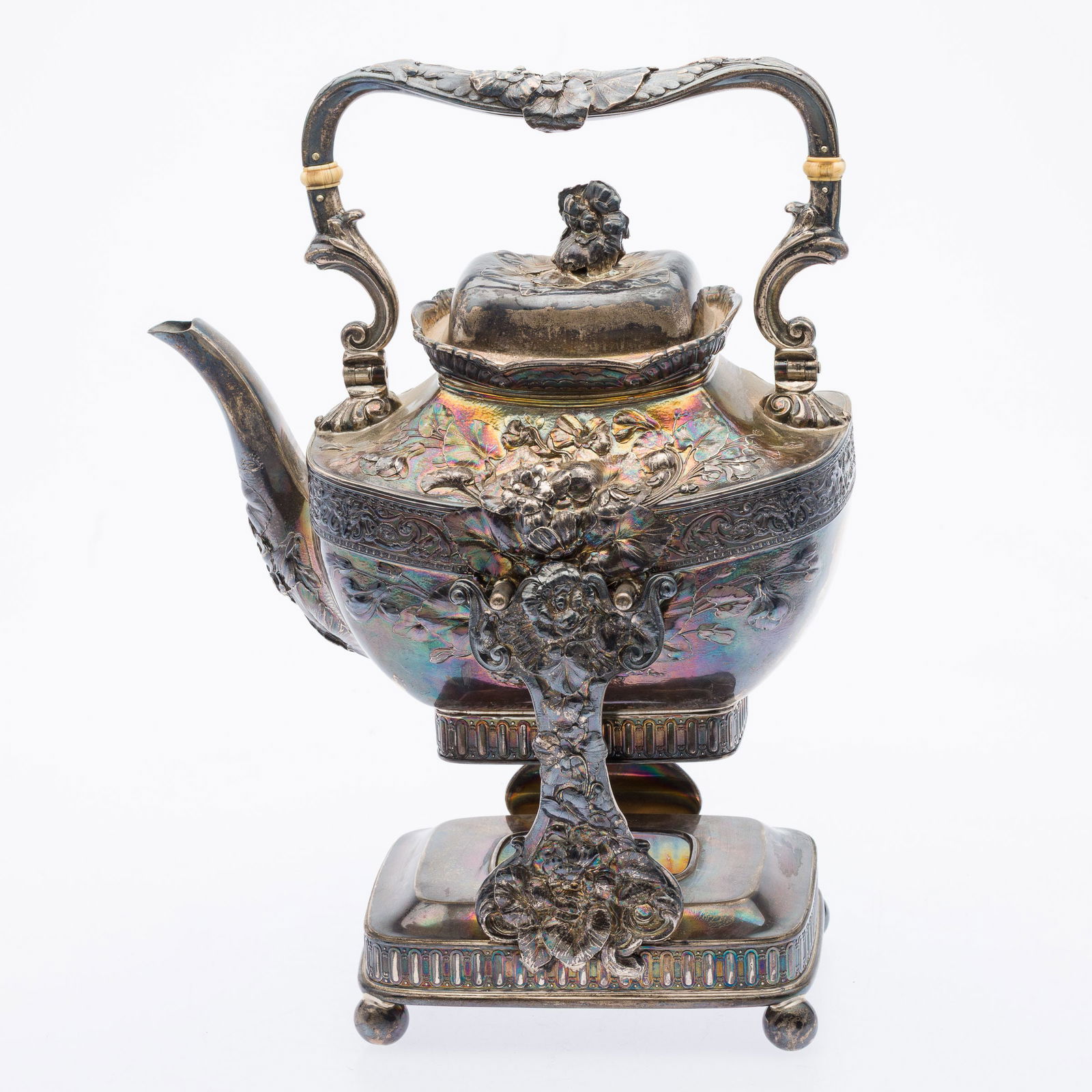 Gorham Sterling Repousse Hot Water Kettle on Stand (1 of 13)