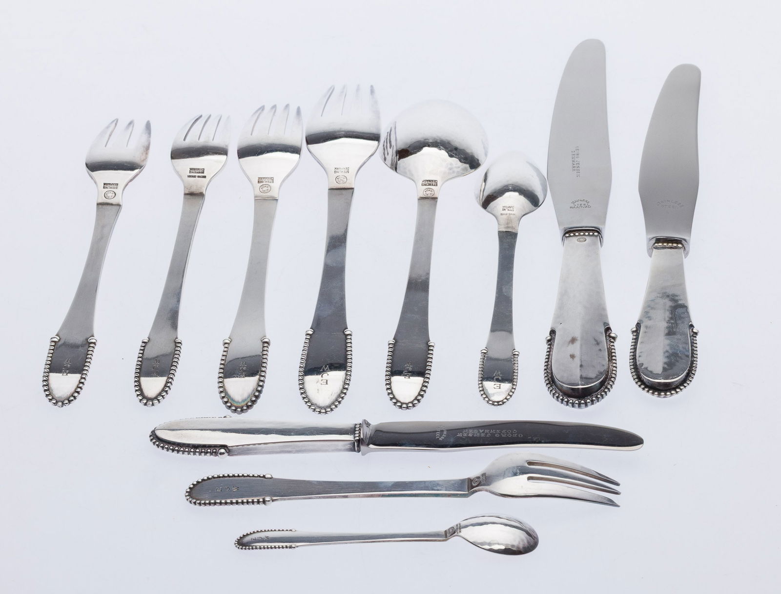 Georg Jensen Beaded Pattern Flatware Set, 72 pcs. - 12