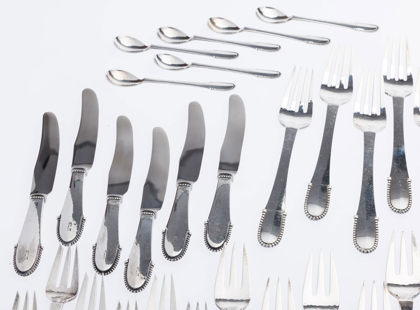 Georg Jensen Beaded Pattern Flatware Set, 72 pcs. - 8