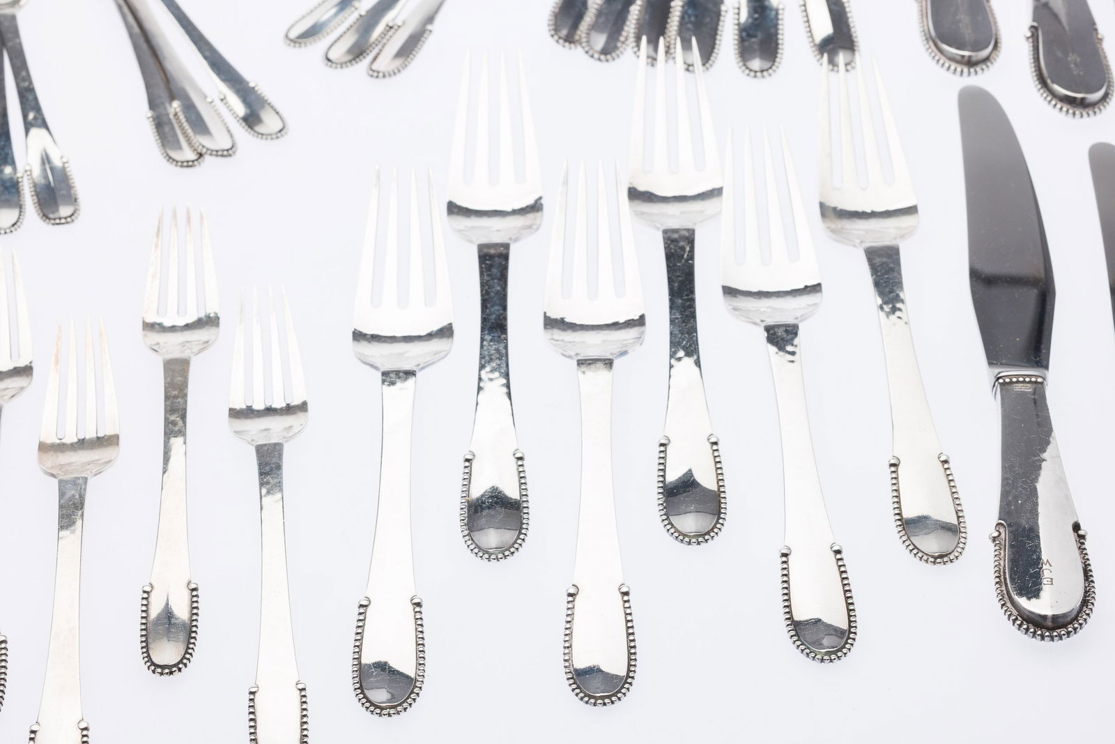 Georg Jensen Beaded Pattern Flatware Set, 72 pcs. - 9