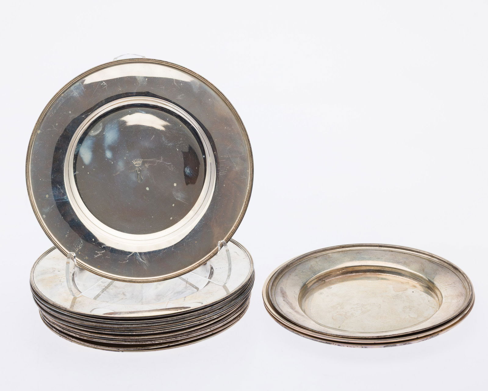 15 Sterling Silver Butter Plates, Various Makers (1 of 10)