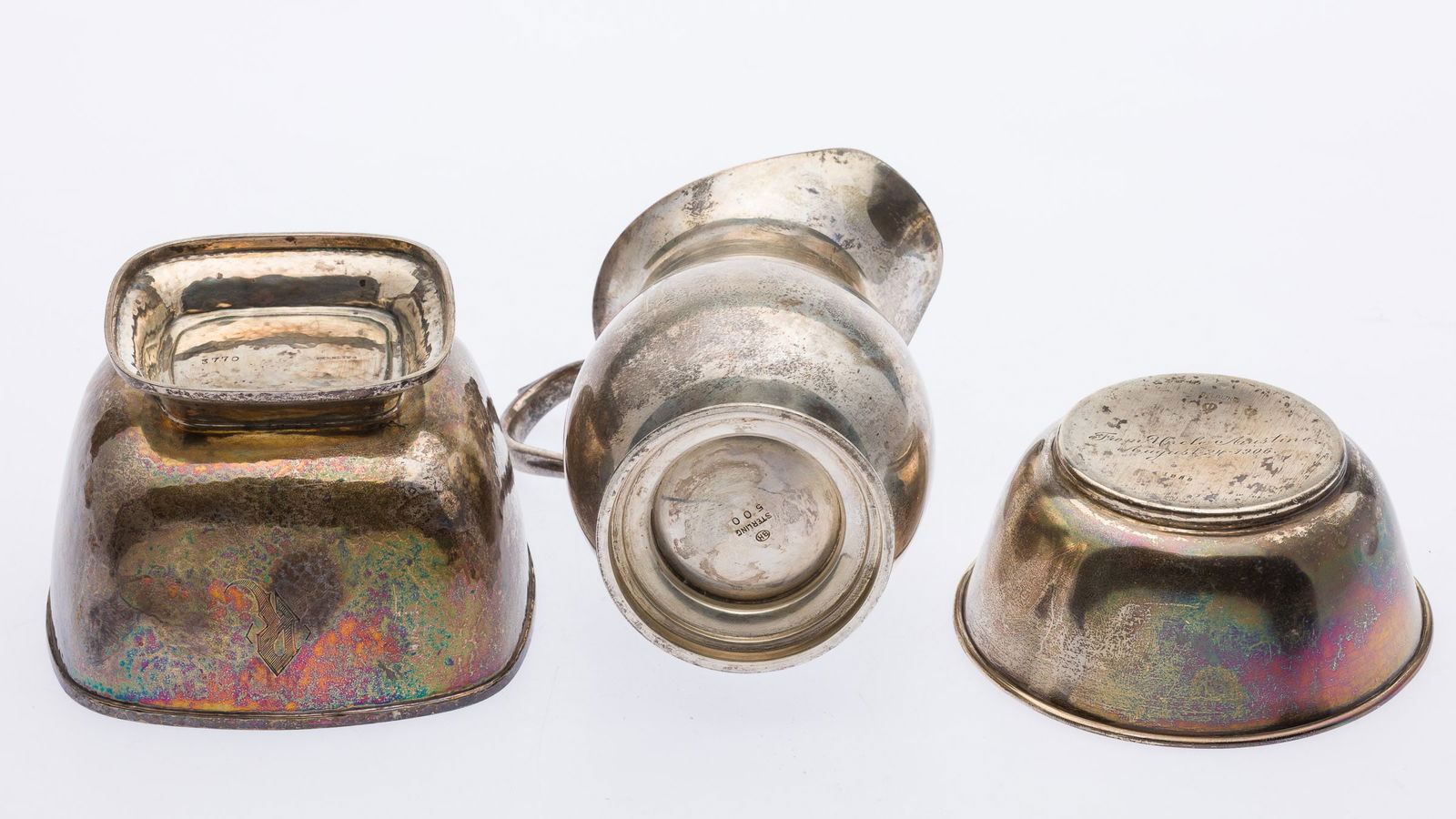 6 Sterling Silver Table Articles, - 9