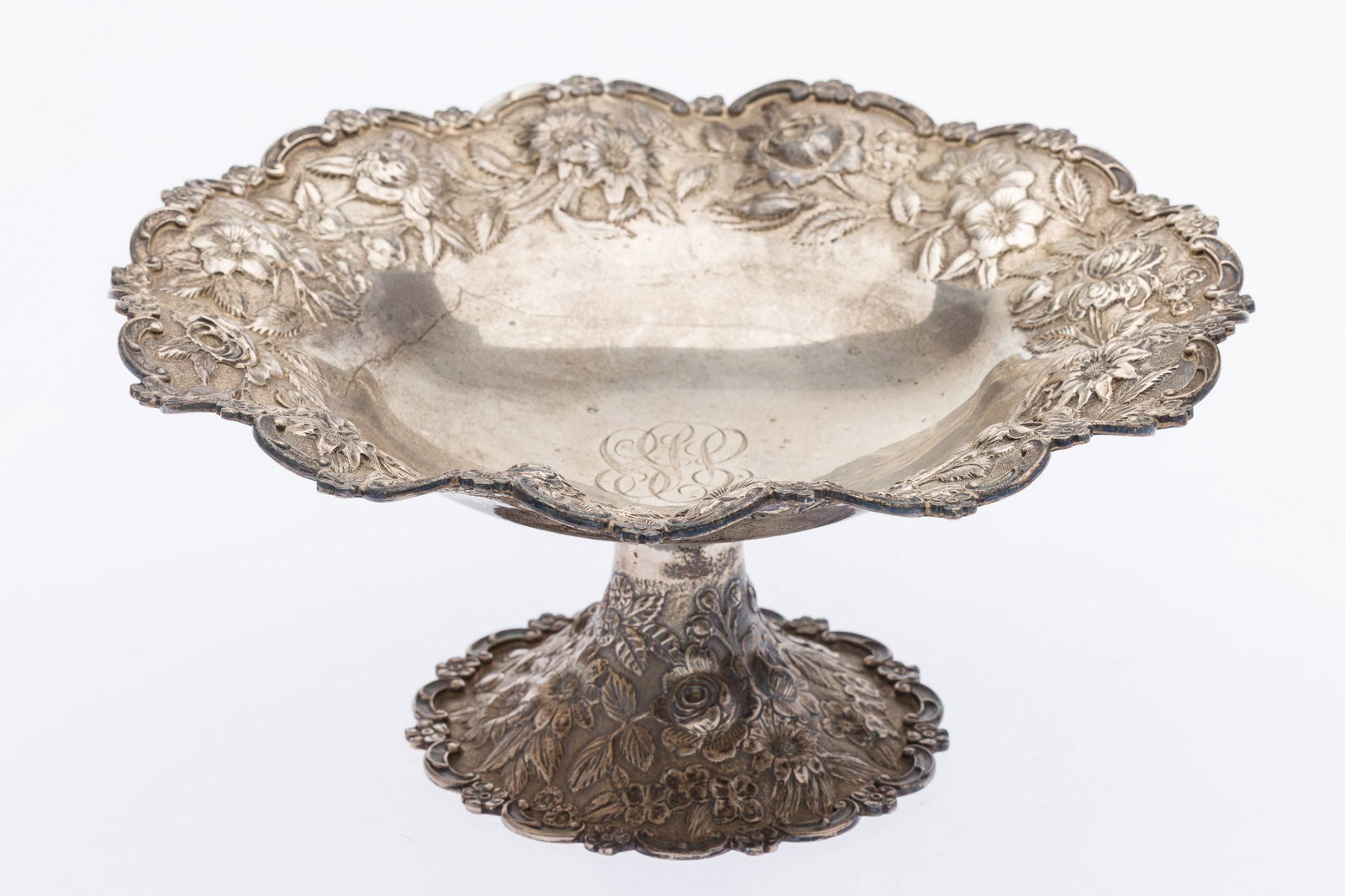 4 Sterling Repousse Table Articles including Kirk - 2