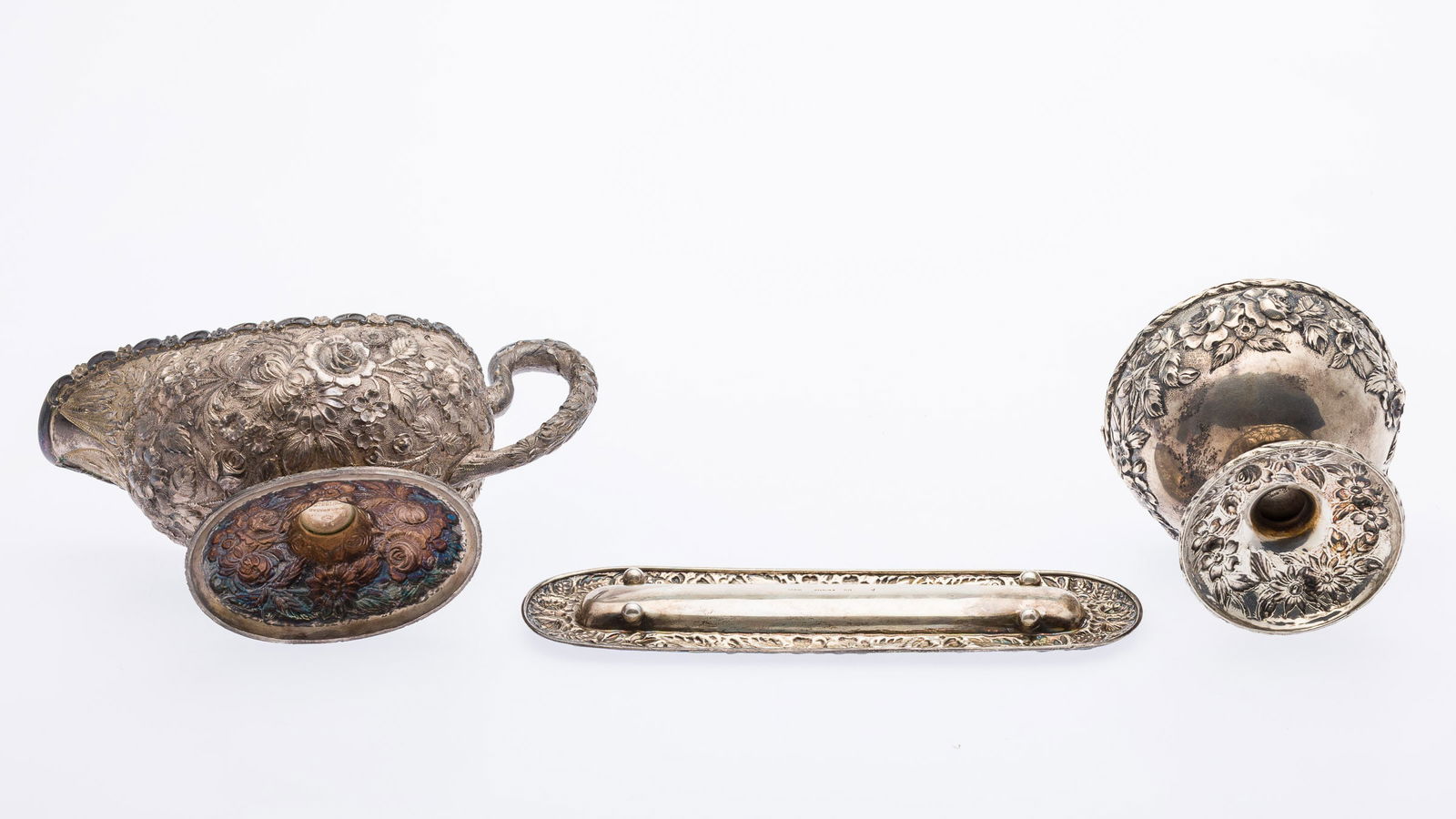 4 Sterling Repousse Table Articles including Kirk - 9