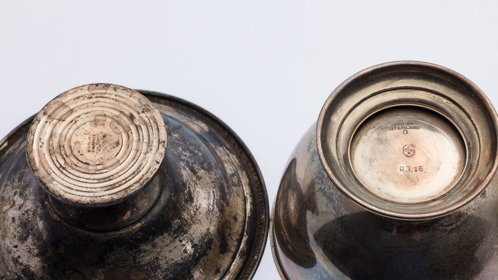 6 Sterling Silver Footed Table Articles - 12