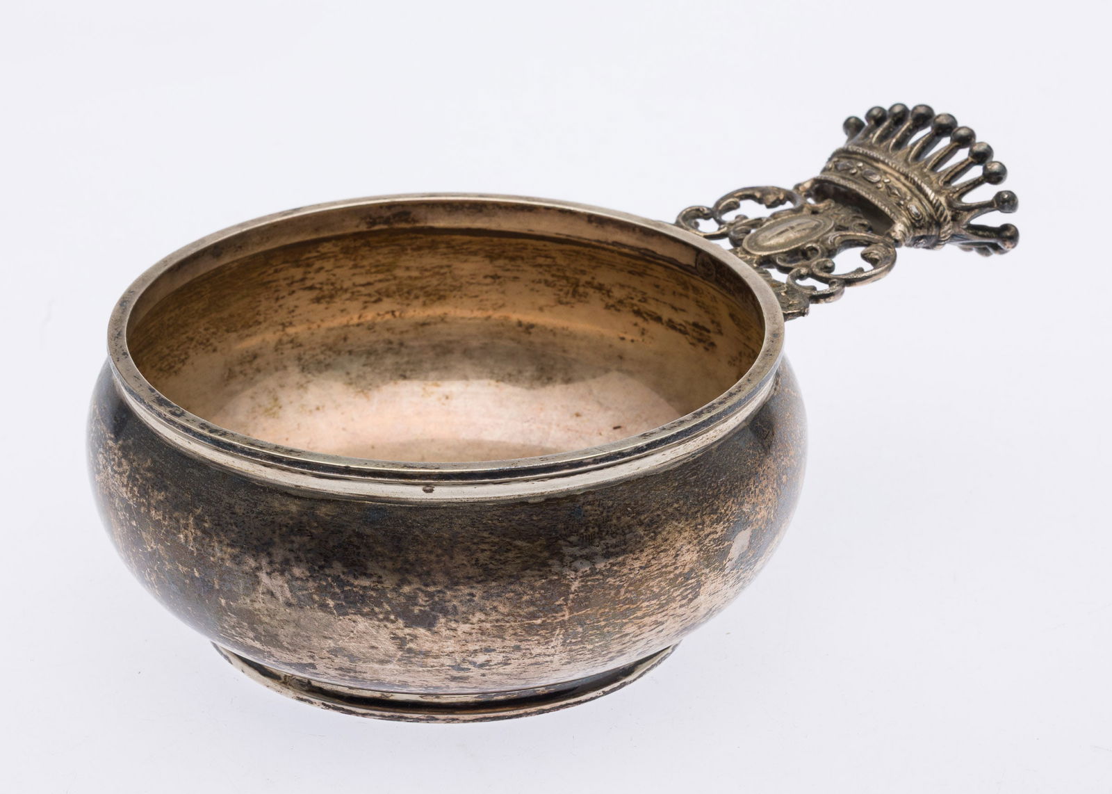 Sterling Silver Porringer with Crown Handhold (1 of 6)