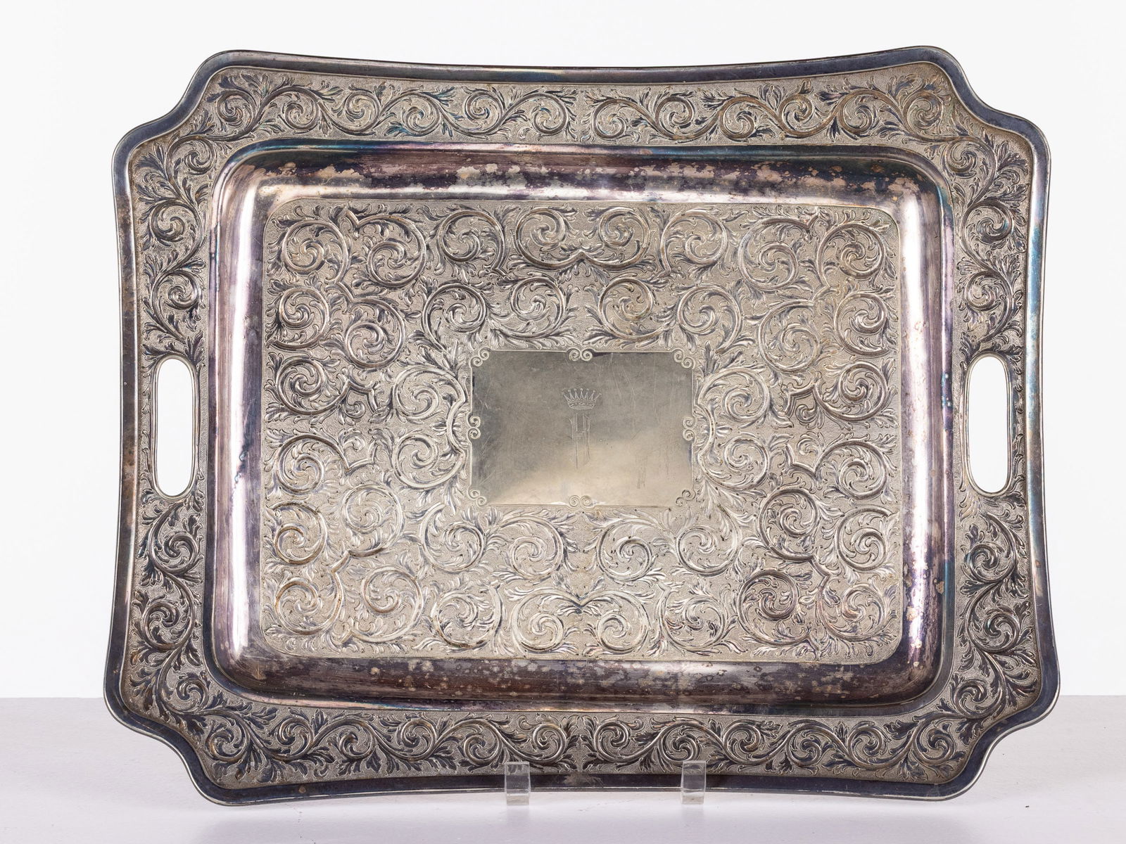 Tiffany & Co. Silver Plate Handled Serving Tray (1 of 6)