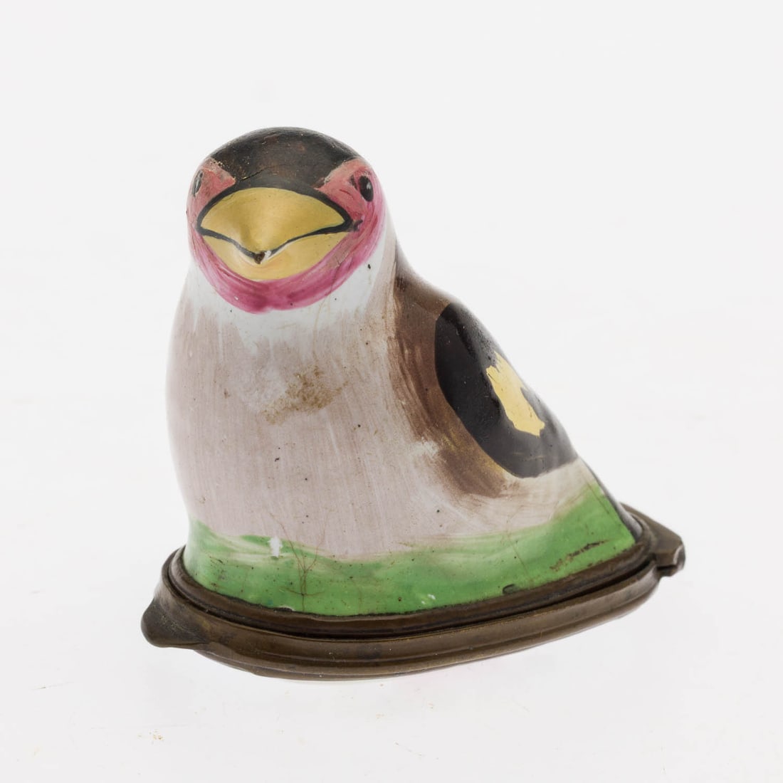 Bilston Battersea Enamel Box of a Bird, 18th C (1 of 6)