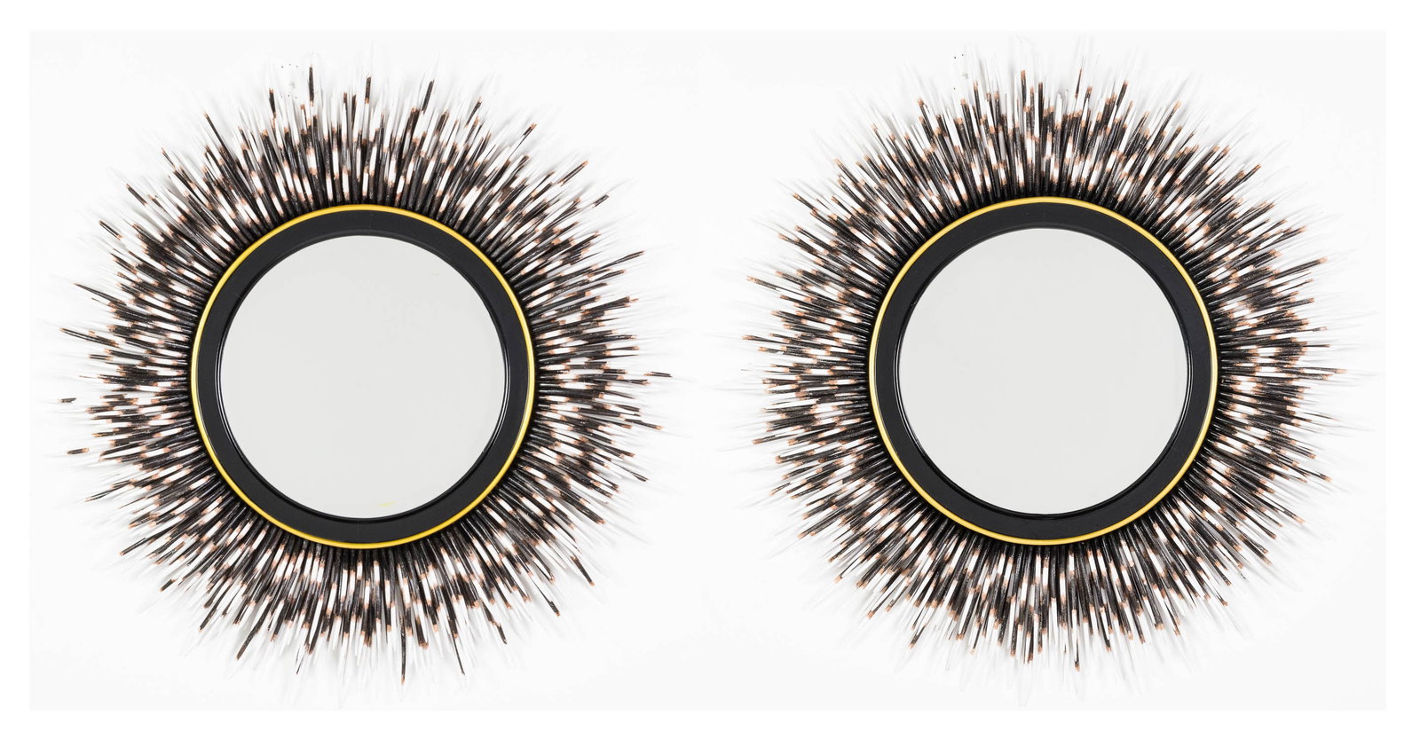 Pair of Wood 'Porcupine Quill' Mirrors (1 of 11)