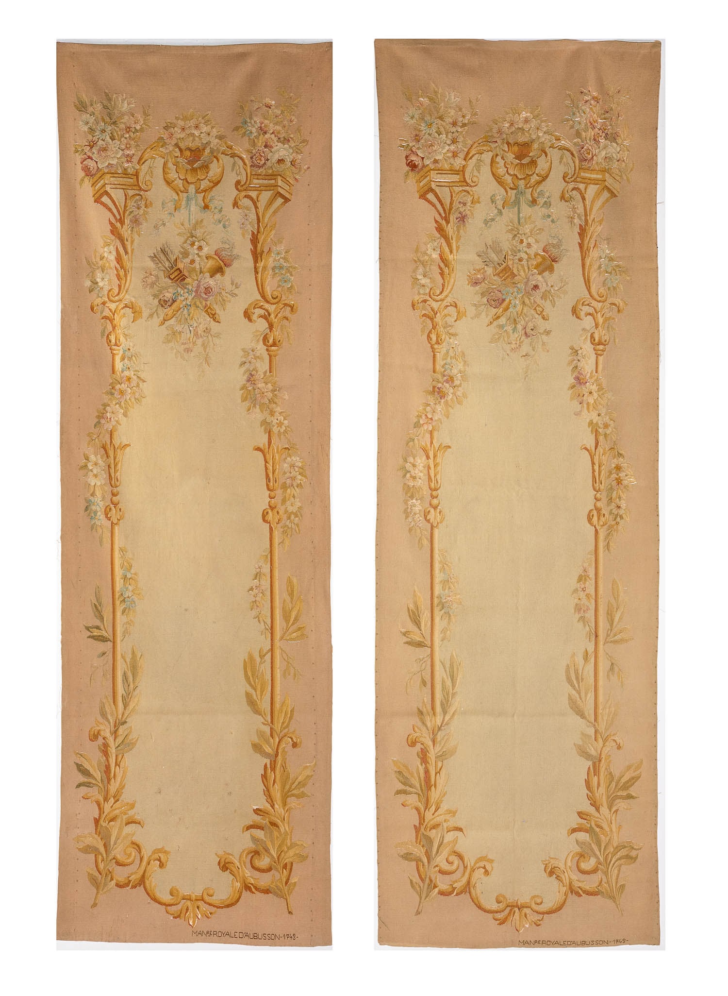 Pr French Pink Aubusson Entre Fenetre Panels, 19th C (1 of 19)