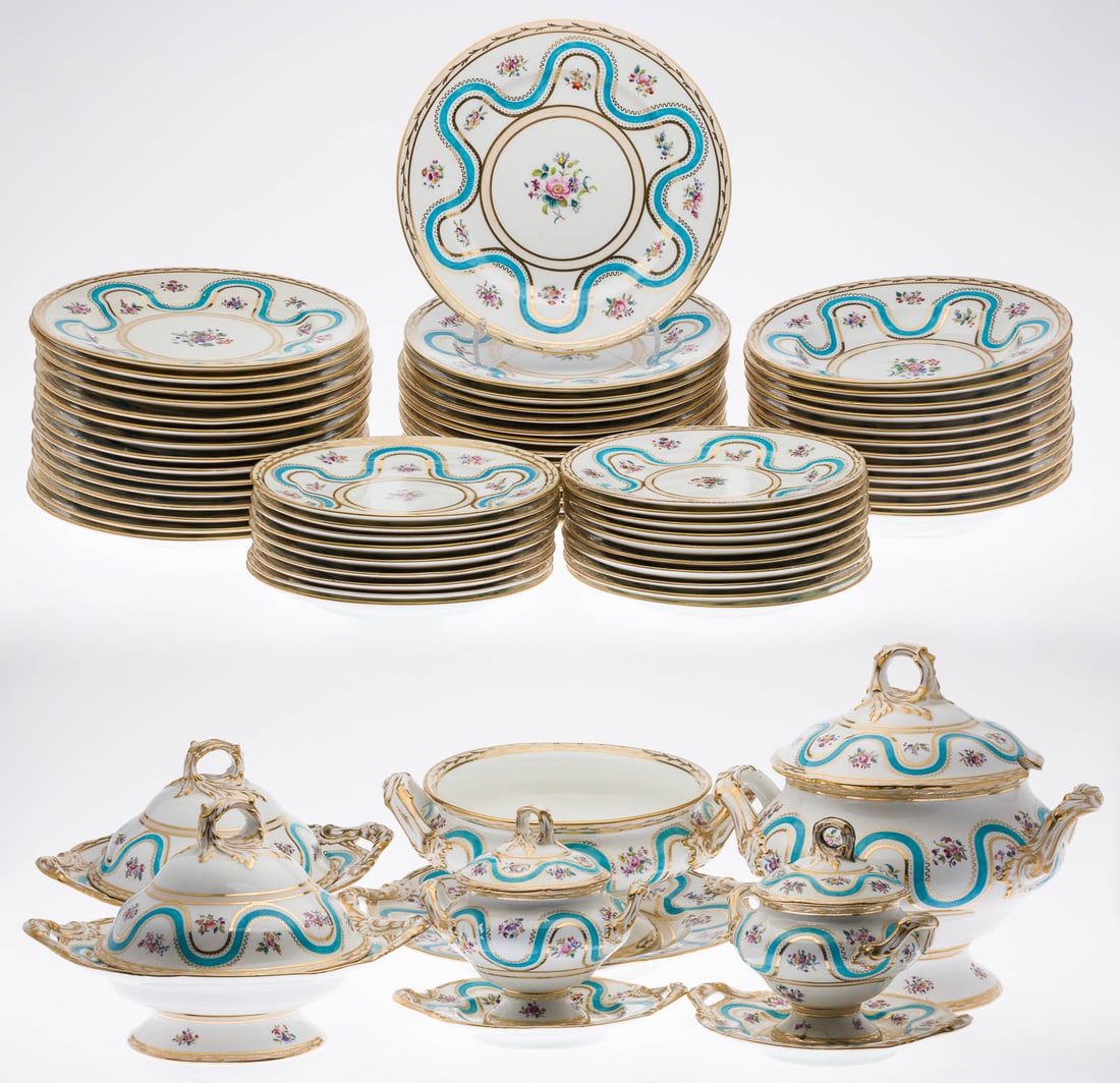 Coalport Porcelain Dinner Service, 19th C, 77 pcs (1 of 20)