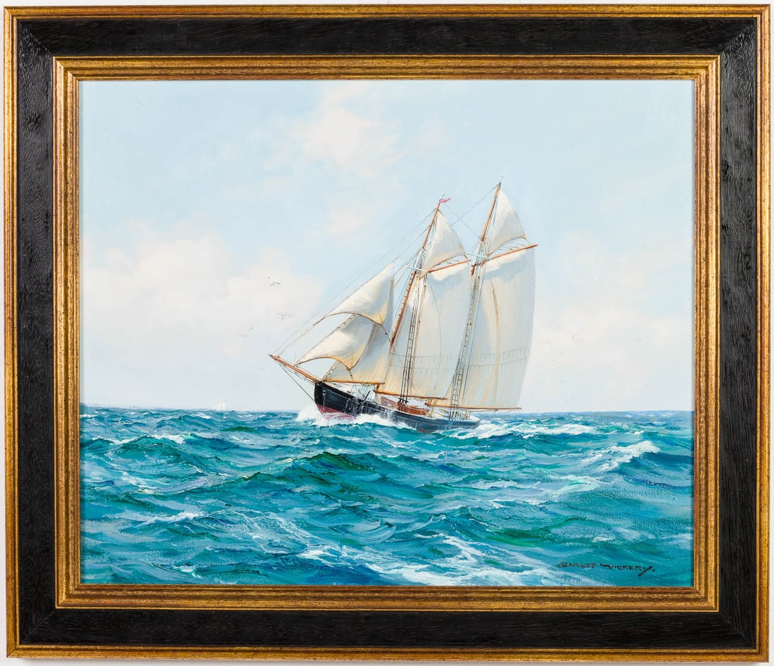 Charles Vickery (American, 1913-1998), Schooner, O/C (1 of 11)