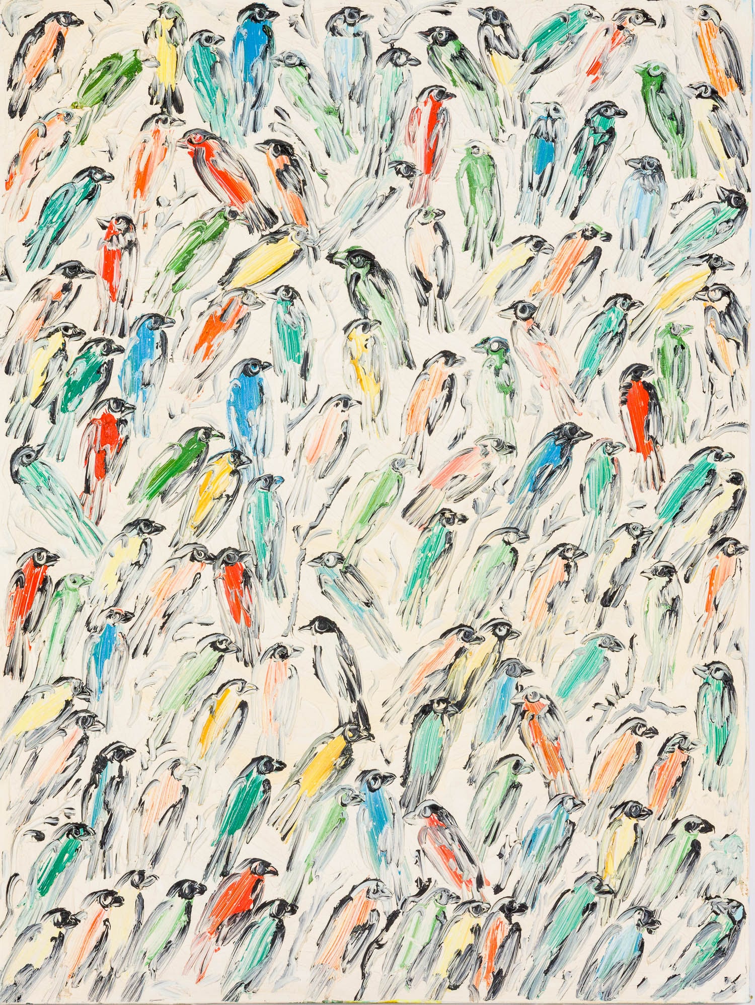 Hunt Slonem (American, b. 1951), Finches, O/C (1 of 11)