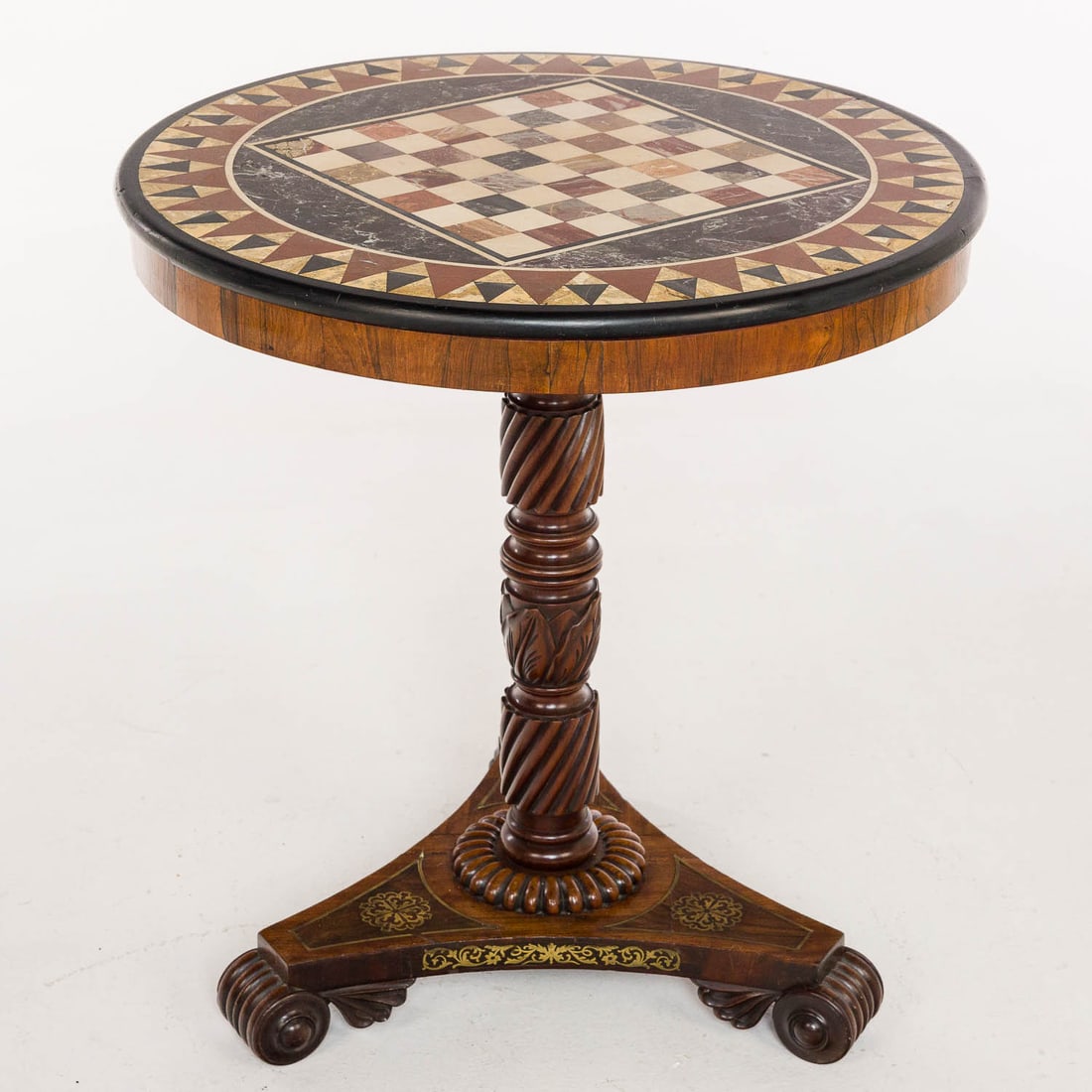Regency Rosewood Side Table w Pietra Dura Top 19th C (1 of 11)