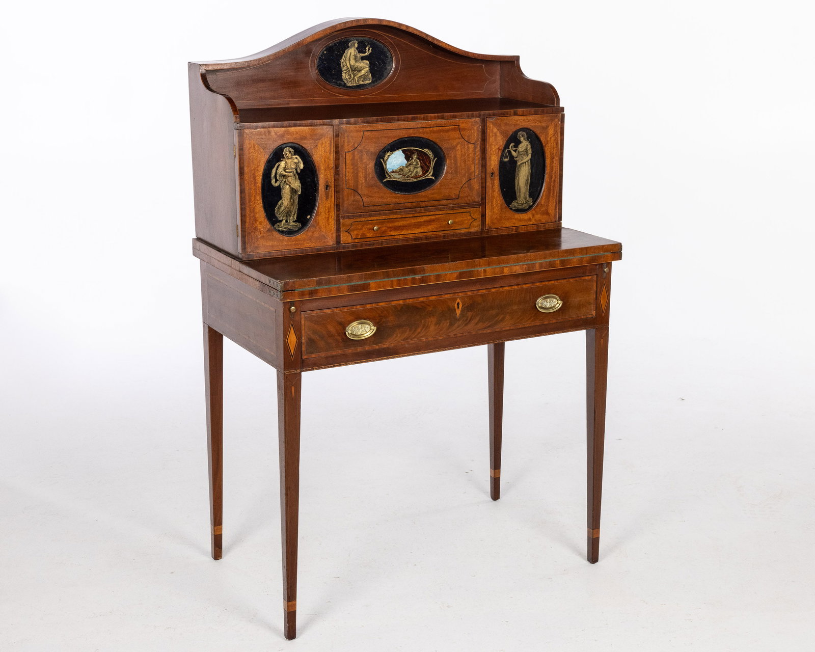 Baltimore Mahogany Ladies Desk with Eglomise Panels (1 of 18)