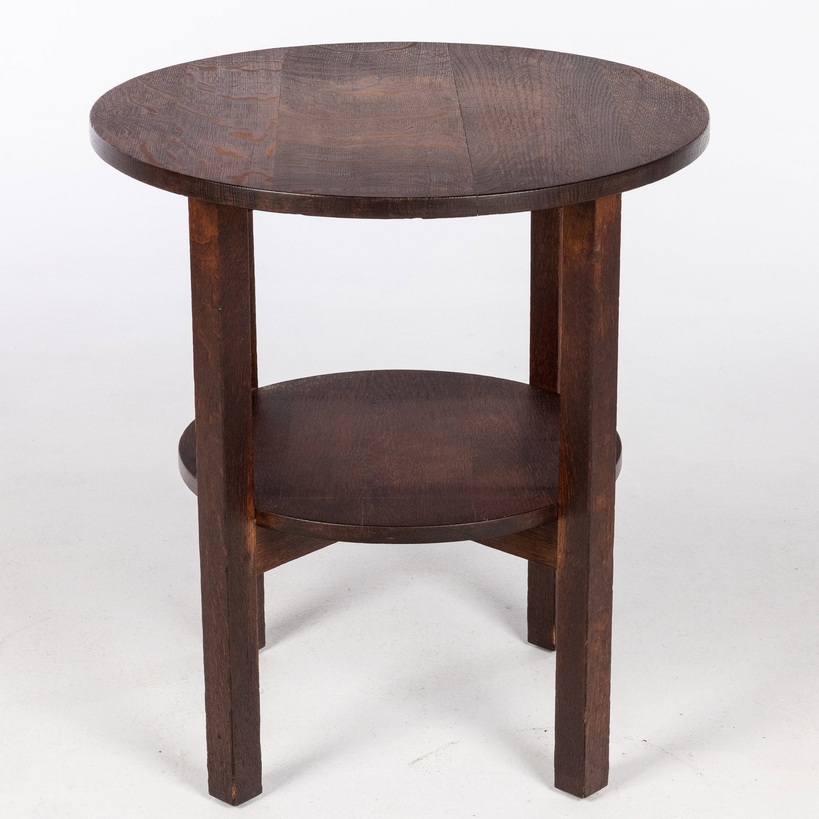 Stickley Round Oak Lamp Table - 5