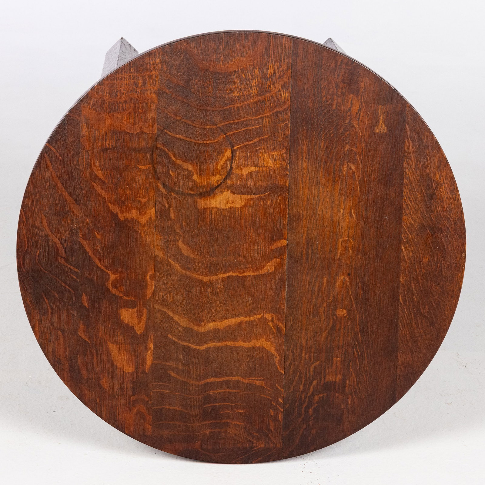 Stickley Round Oak Lamp Table - 6