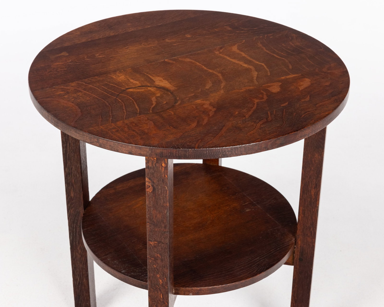Stickley Round Oak Lamp Table - 7