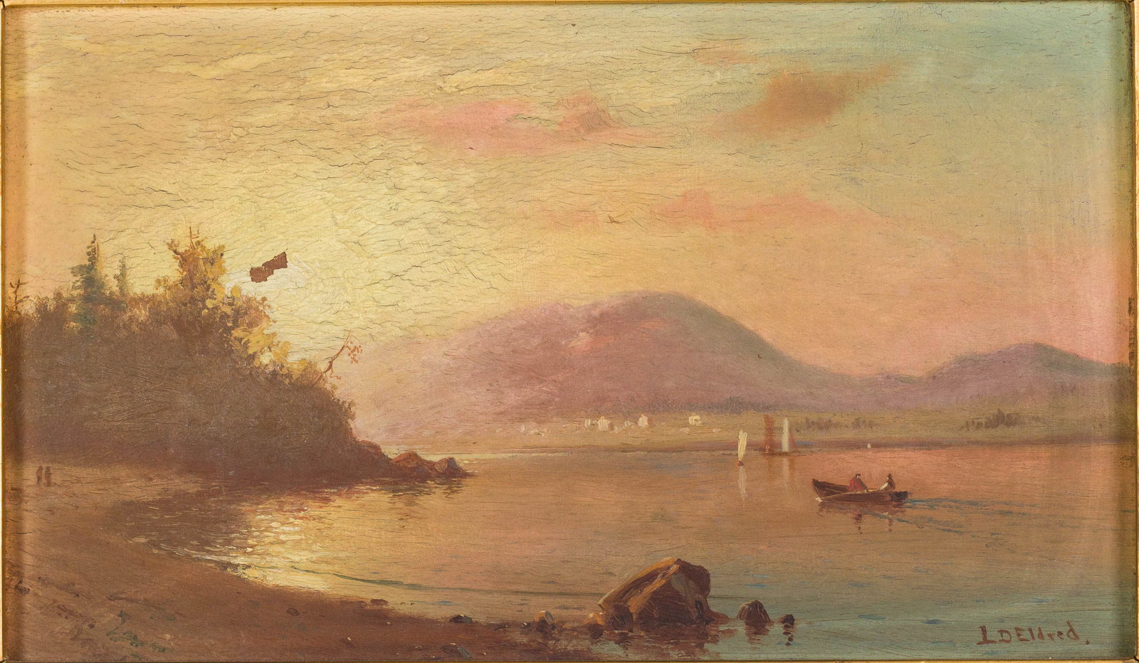Lemuel D. Eldred (MA, 1848-1921), Harbor Scene, O/C (1 of 13)