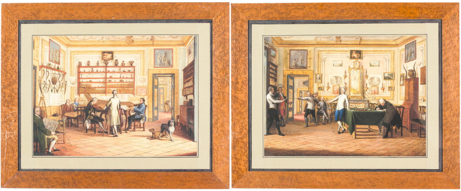 In the Manner of Pietro Fabris, 2 Framed Prints: Property of Bliss Hebert and Allen Charles Klein Description: In the Manner of Pietro Fabris, 2 Framed Prints, comprising reproductions of "Kenneth Mackenzie, 1st Earl of Seaforth, at home in Naples: