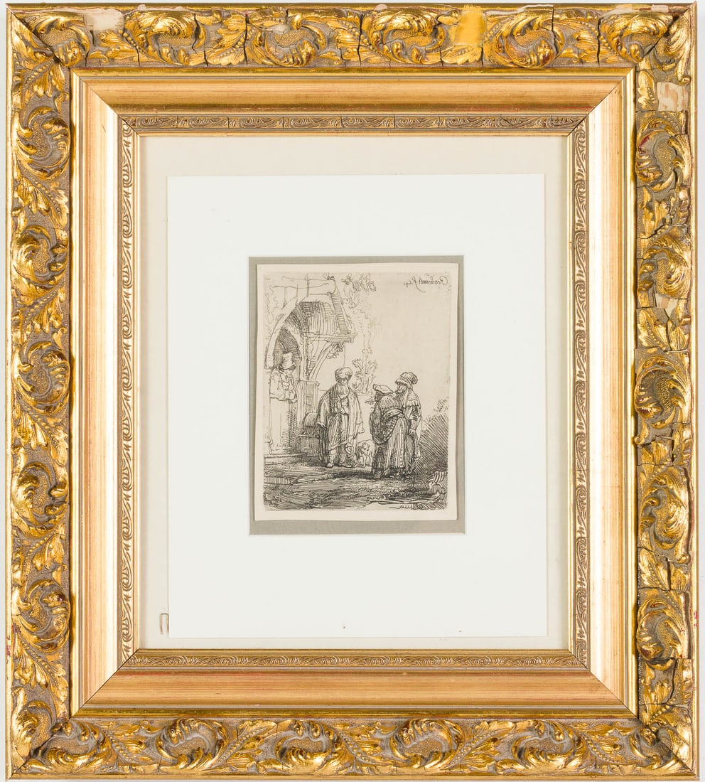 After Rembrant, 3 Oriental Figures, Late Printing (1 of 12)