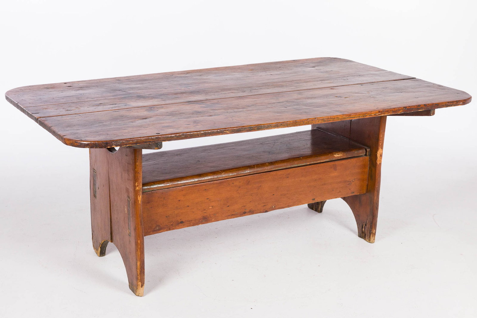 American Stained Pine Tavern Table, 19th C (1 of 12)