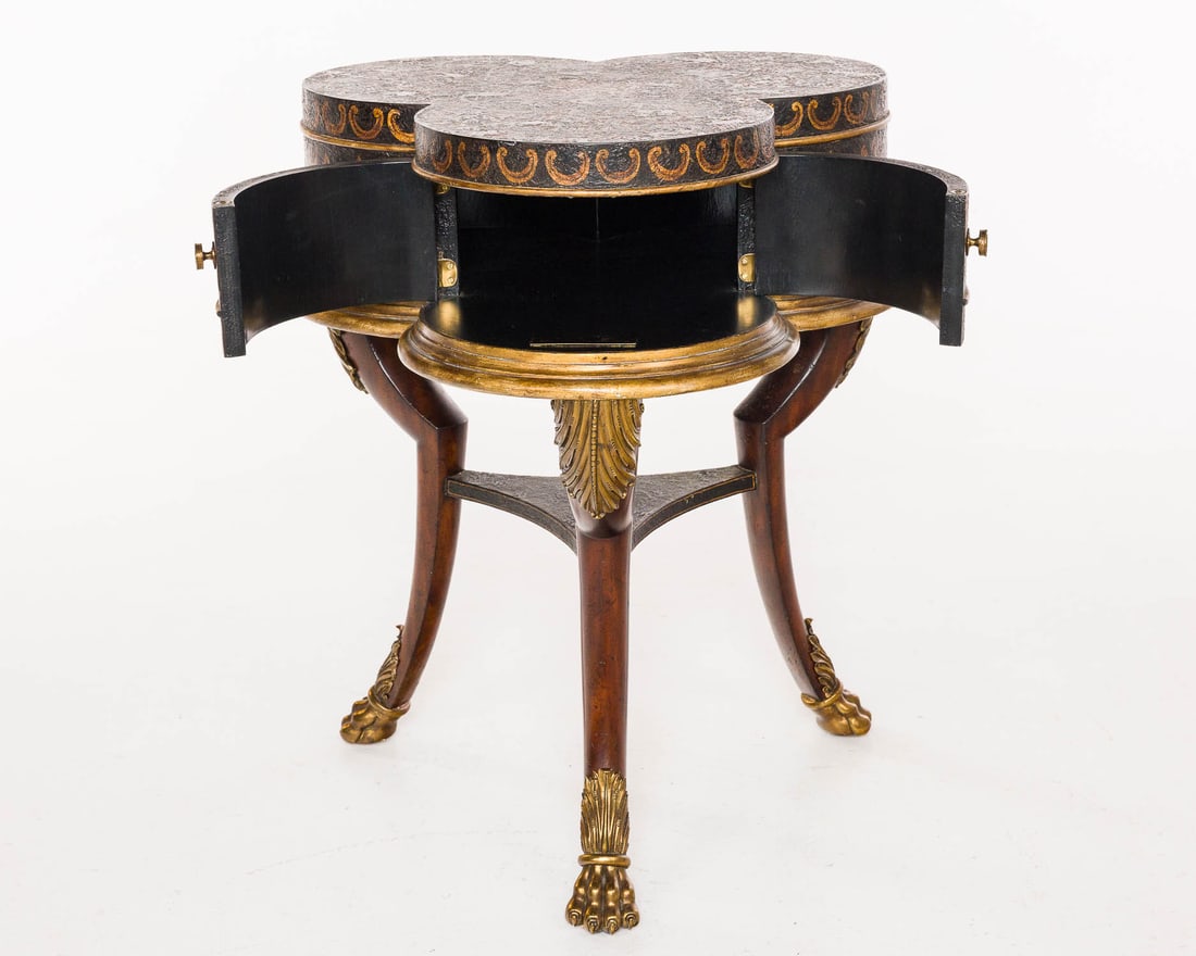 Maitland-Smith Painted Clover Form Side Table - 2