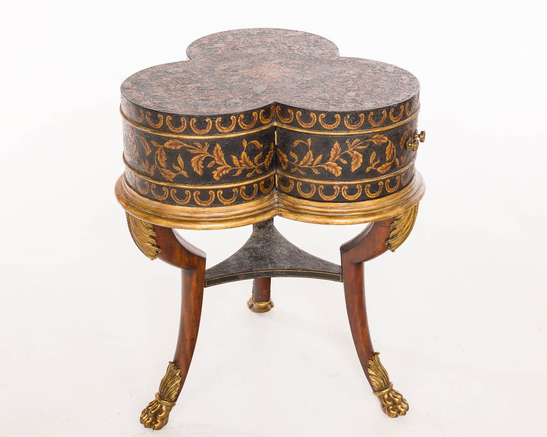 Maitland-Smith Painted Clover Form Side Table - 4