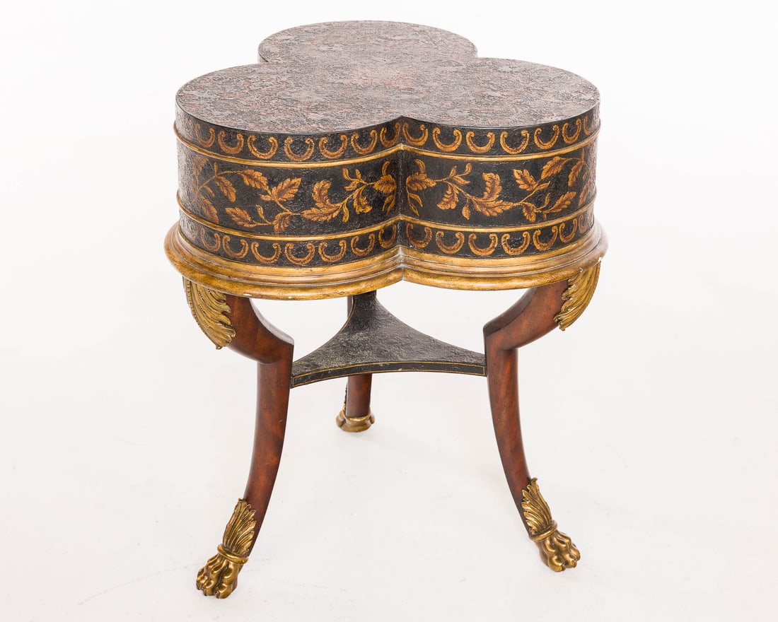 Maitland-Smith Painted Clover Form Side Table - 5
