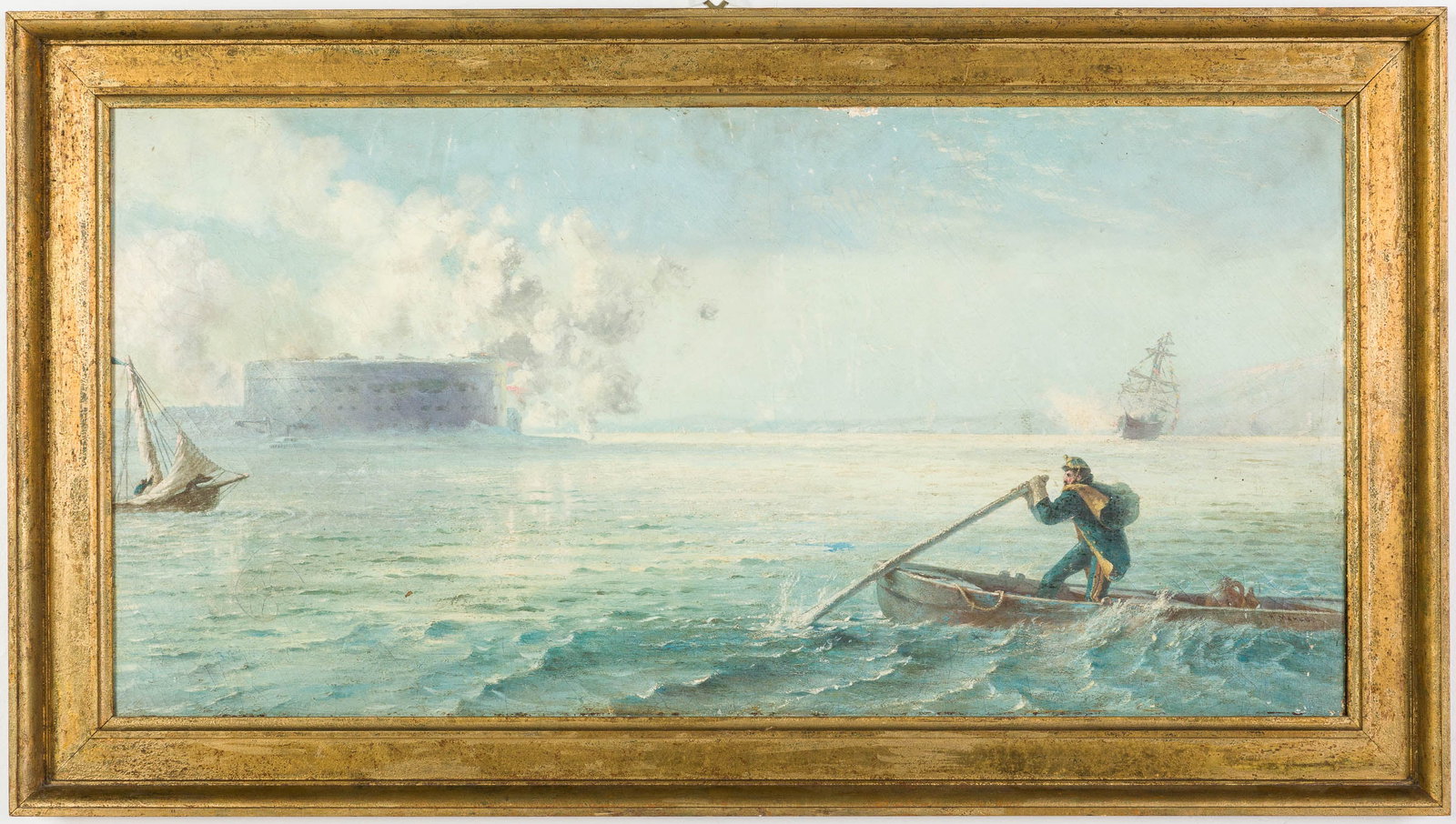 A. Marilo, Attack on a Fort, Oil on Board (1 of 14)