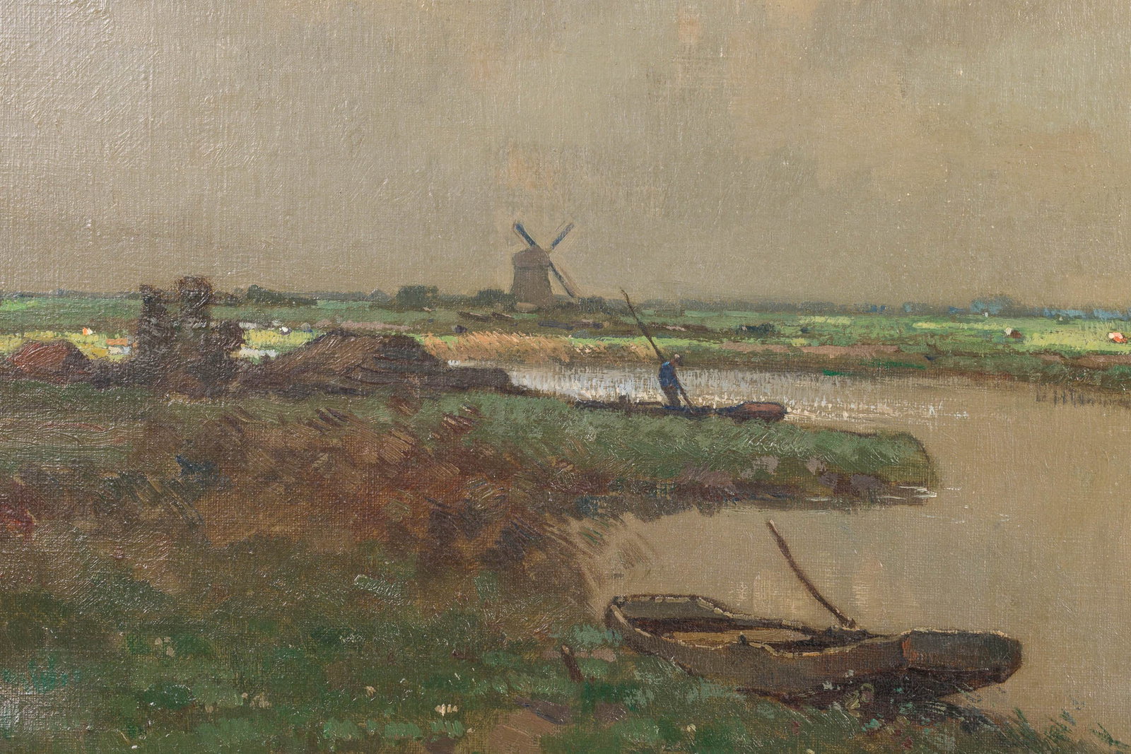 Illegibly Signed, Landscape with Windmill, O/C - 9