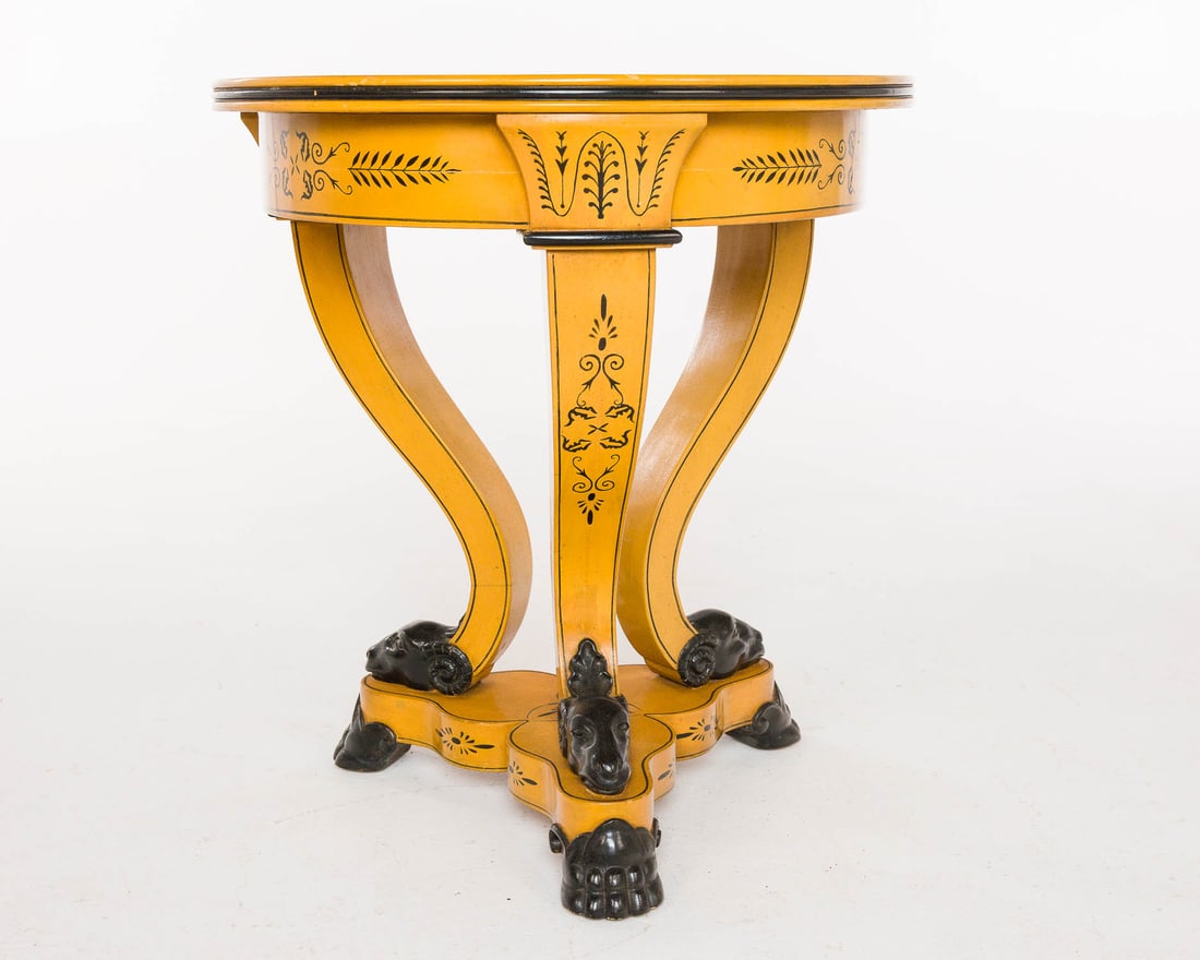 Neoclassical Style Painted Circular Table, 20th C - 5