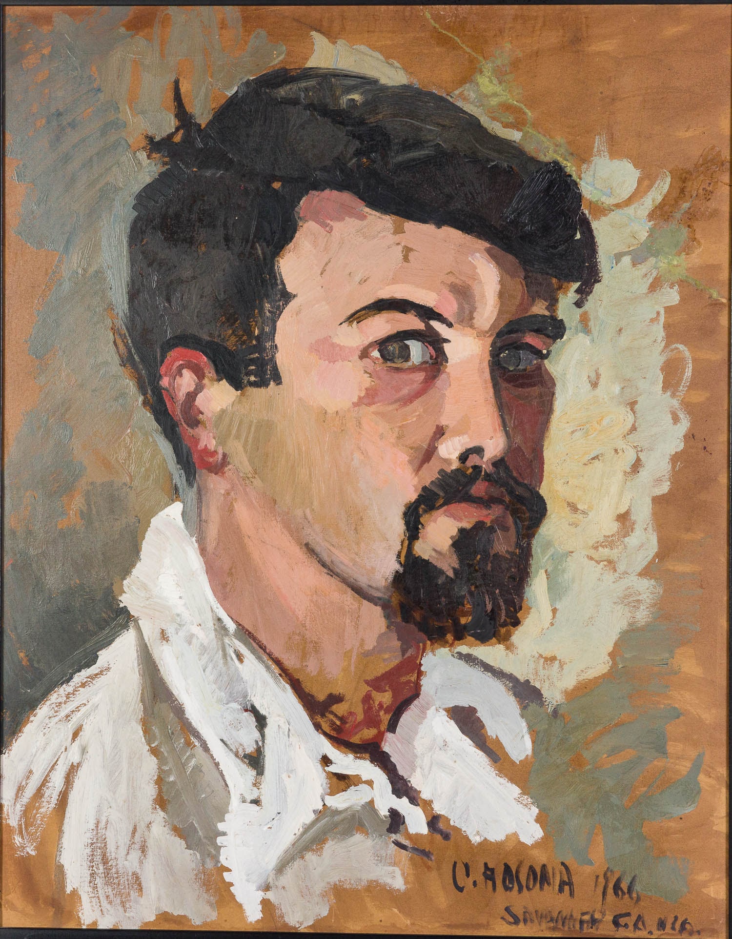 C. Rosona, Portrait of a Man, Oil on Paper, 1966 (1 of 11)