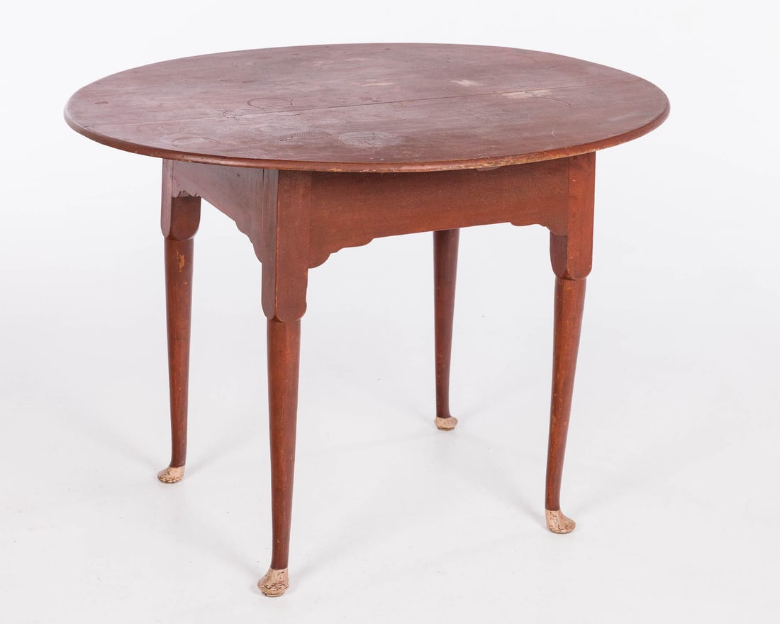 American Queen Ann Red-Stained Tea Table (1 of 11)
