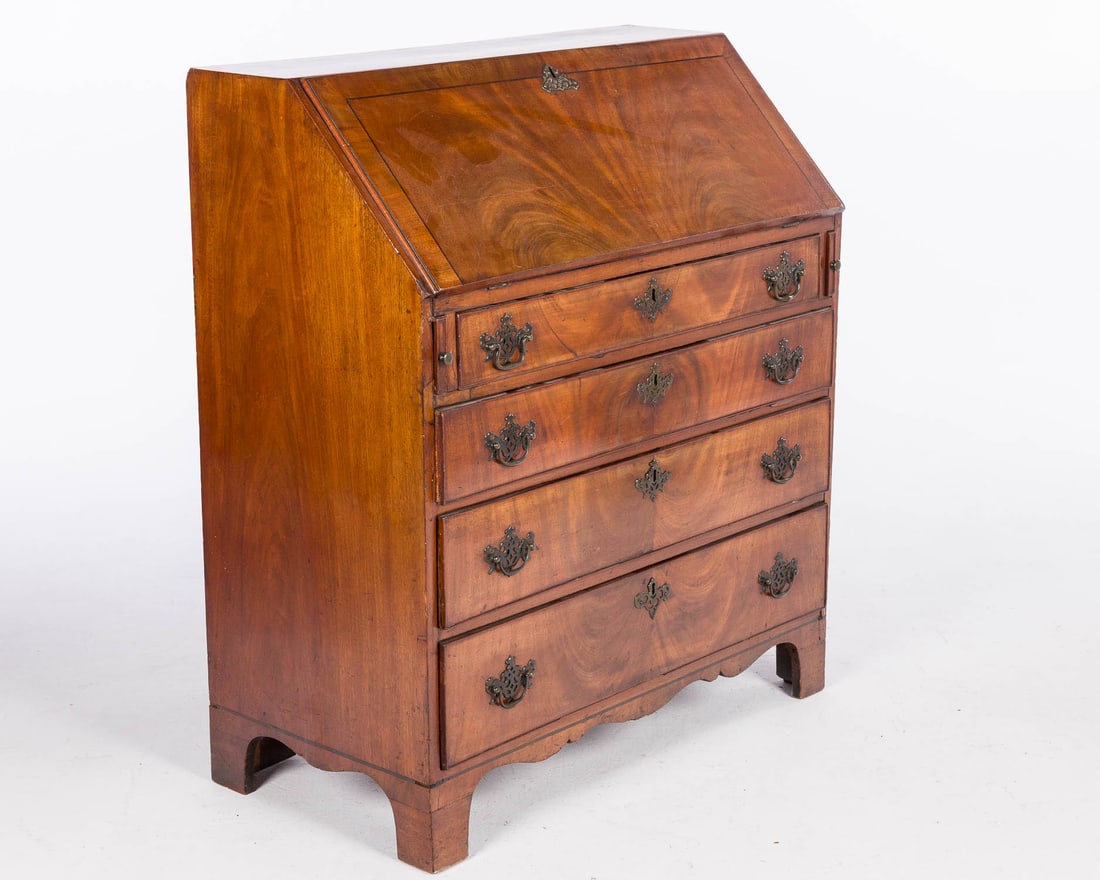 George III Style Mahogany Slantfront Desk, 19th C (1 of 14)