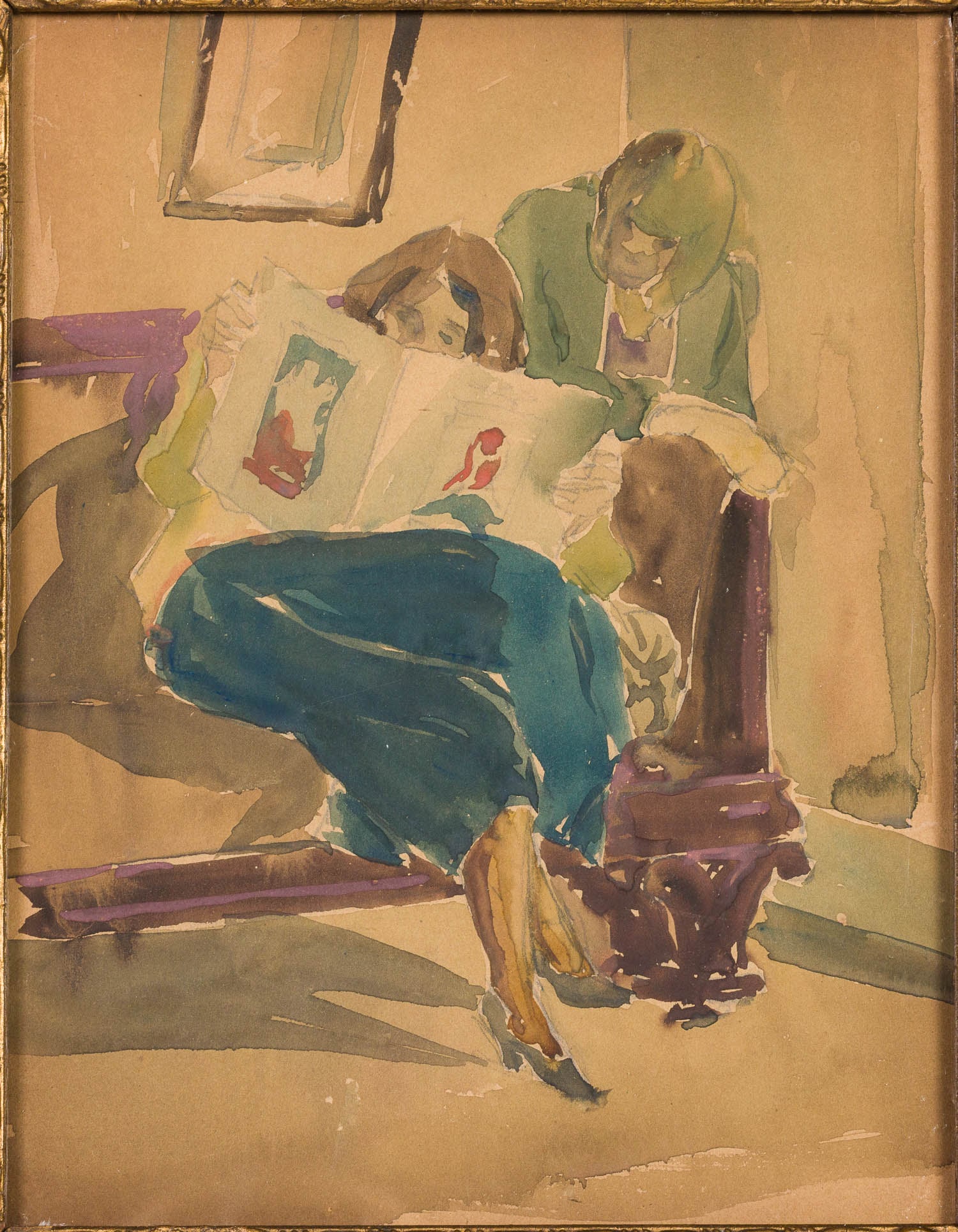 Christopher P.H. Murphy, 2 Figures Reading Newspaper - 2