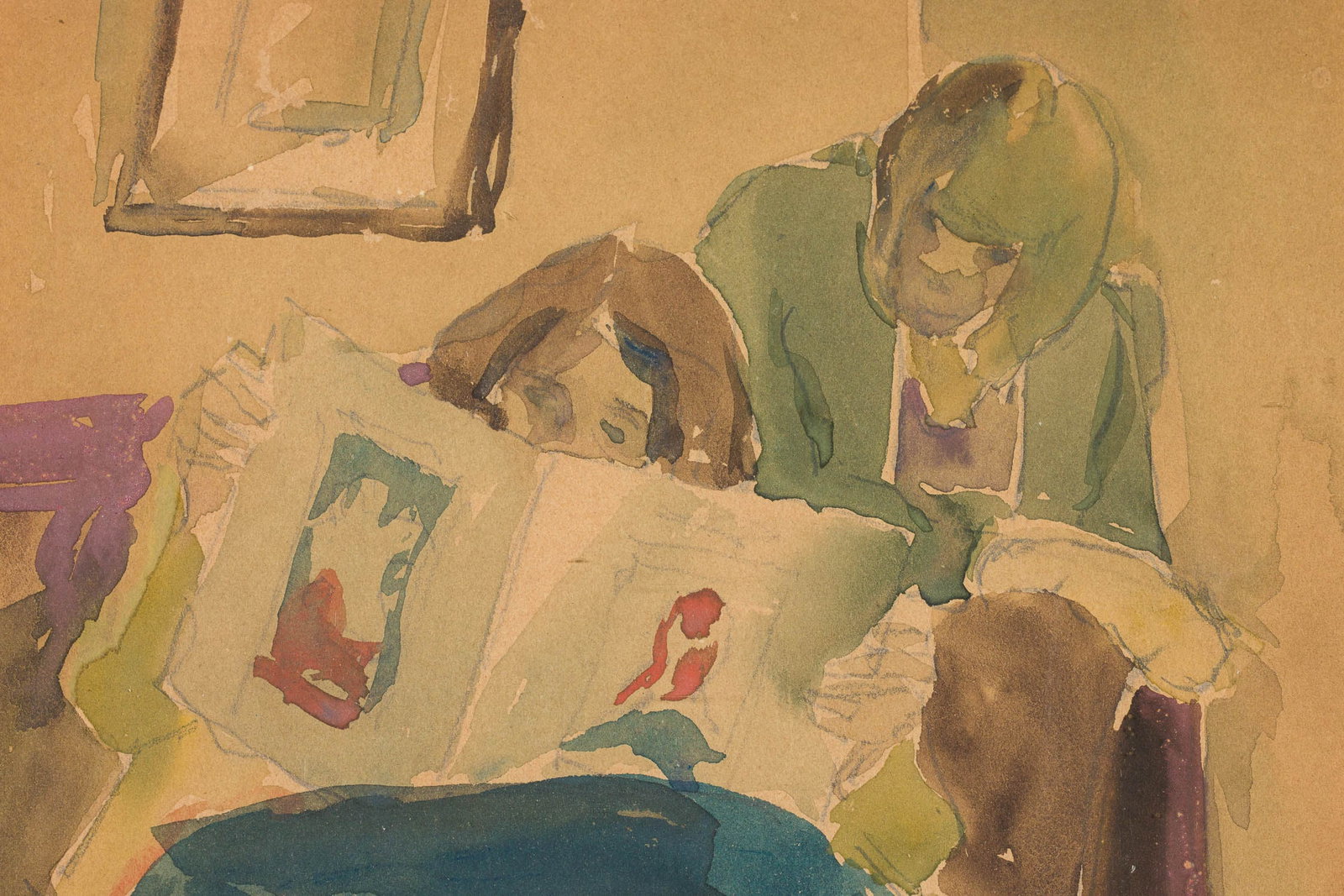 Christopher P.H. Murphy, 2 Figures Reading Newspaper - 7