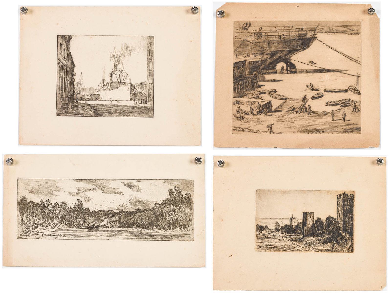 Christopher Murphy Jr. (Sav, 1902-1973), 4 Etchings (1 of 15)