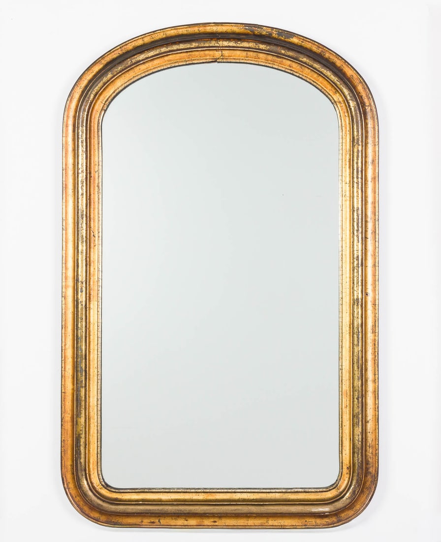 Victorian Giltwood Arched Mirror, 19th C (1 of 4)