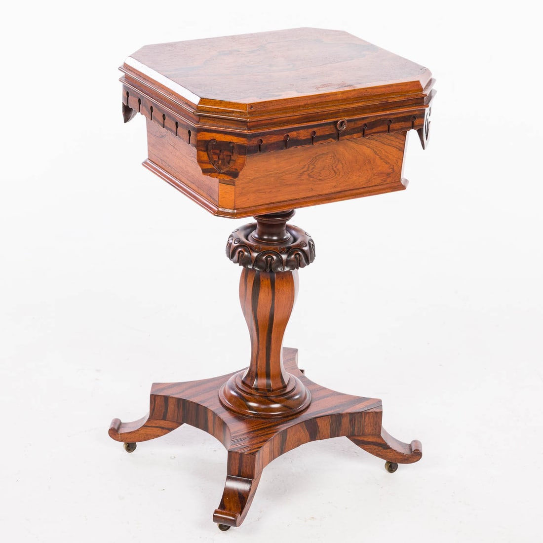 English Rosewood Teapoy, 19th C (1 of 10)