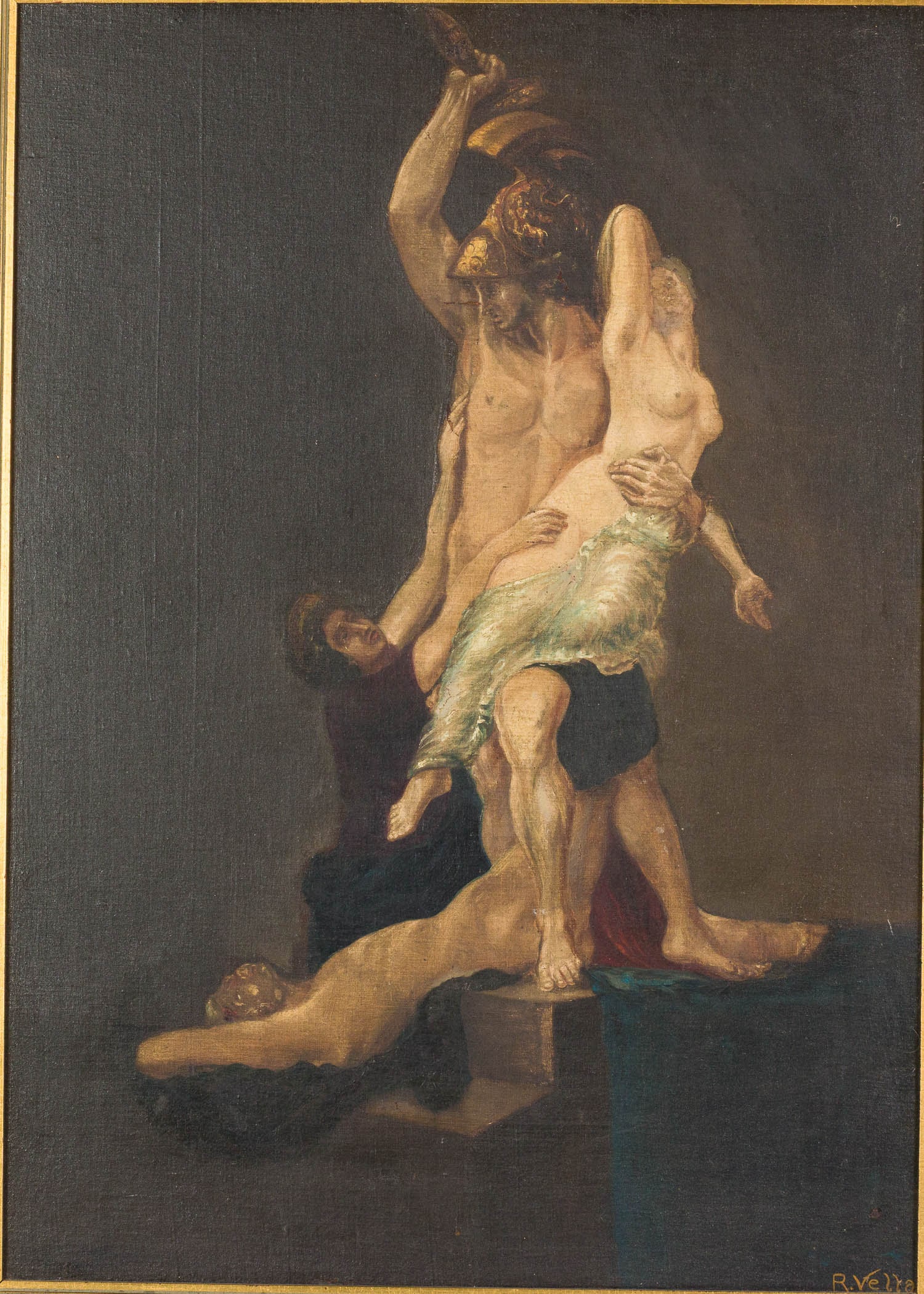 R. Vella, Classical Scene with Figures, Oil on Board (1 of 11)