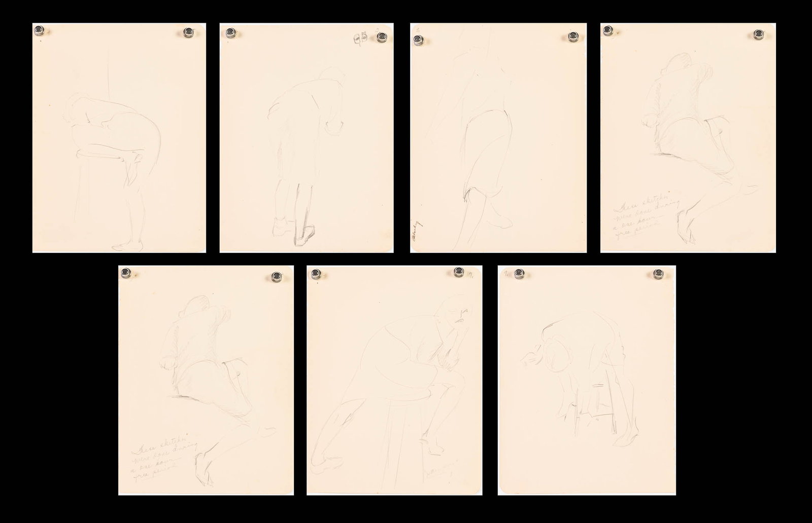 Augusta Oelshig (Sav, 1918-2000), 6 Figure Sketches (1 of 20)