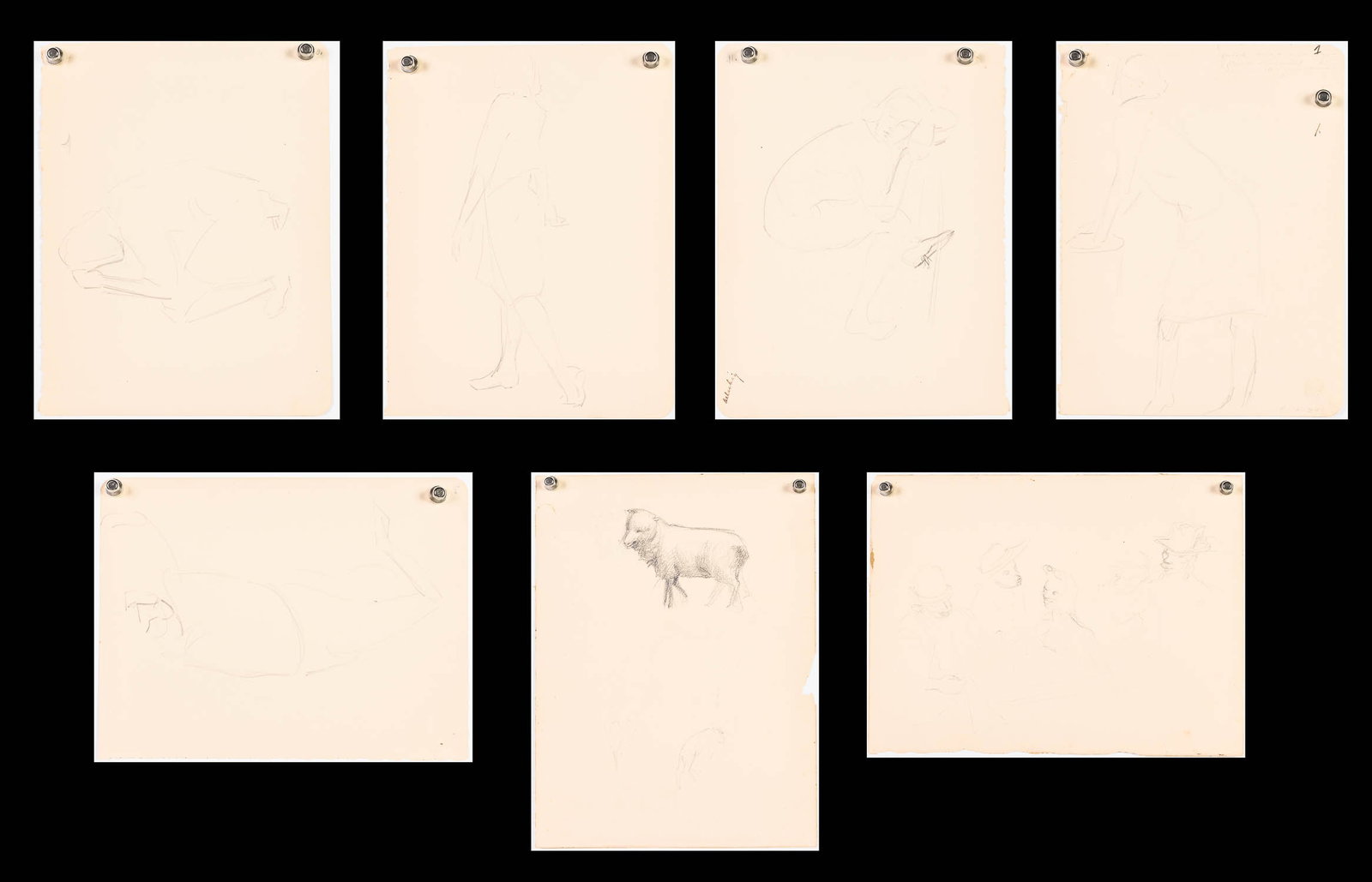 Augusta Oelshig (Sav, 1918-2000), 6 Figure Sketches (1 of 18)