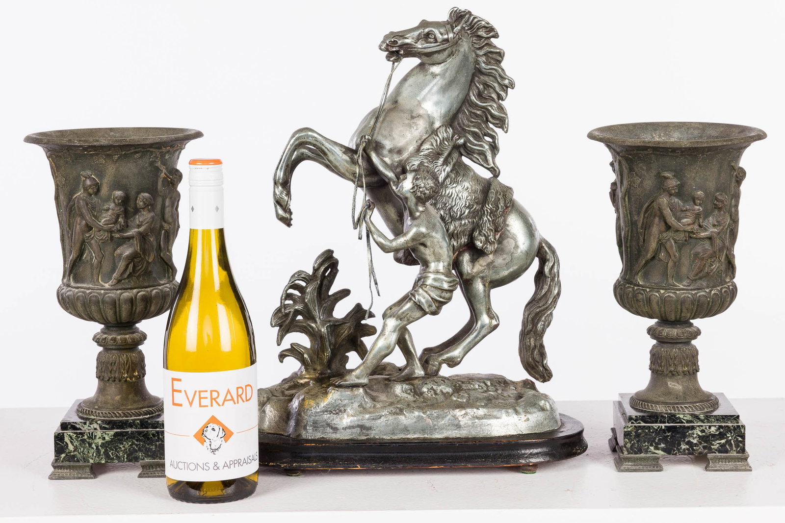 Pair of Metal Urns & After Cousteau Horse Sculpture (1 of 20)