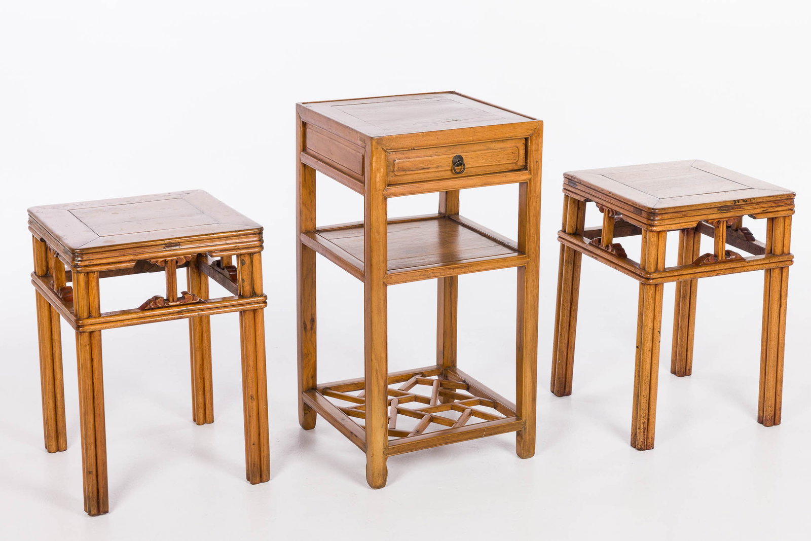 Three Chinese Hardwood Side Table (1 of 13)