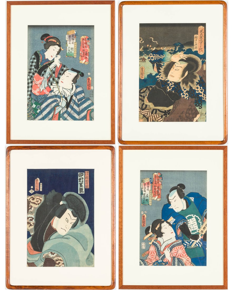 4 Toyokuni III (Japanese, 1786-1865) Woodblocks (1 of 19)