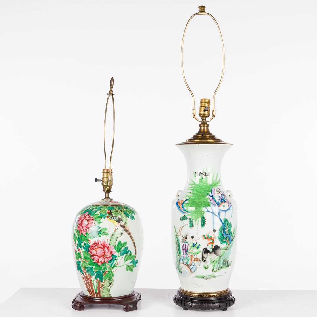 2 Chinese Porcelain Vases Mounted as Lamps (1 of 9)