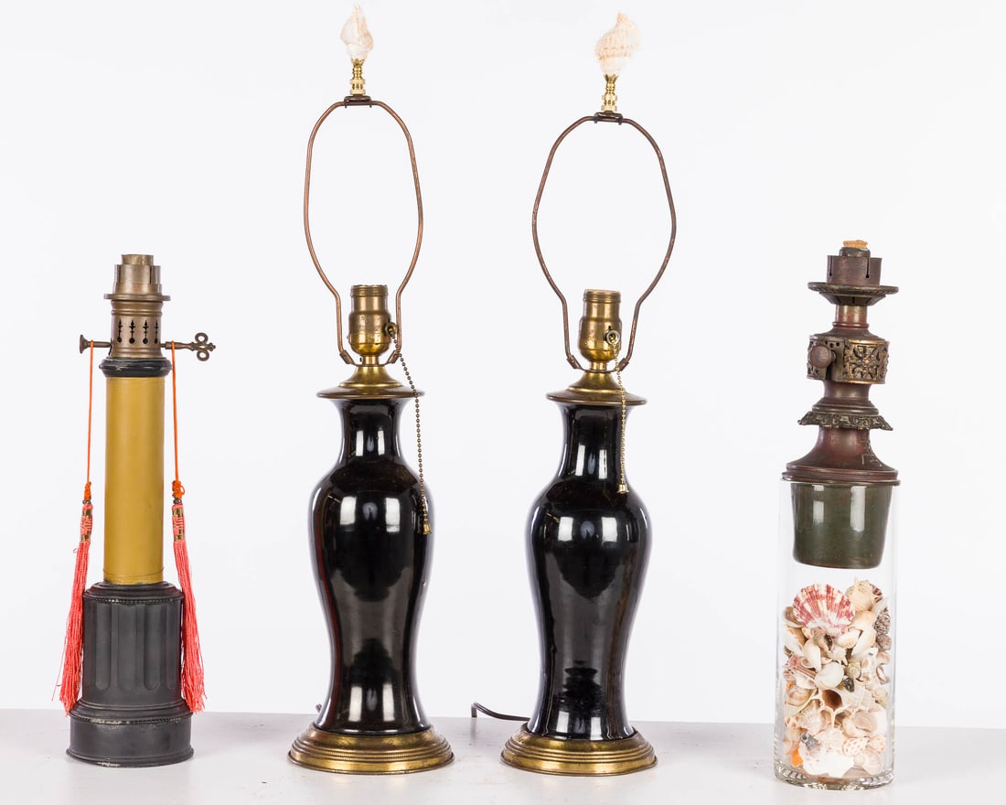 Pair of Vase Lamps, Metal Lamps, and Asian Gas Lamp (1 of 6)