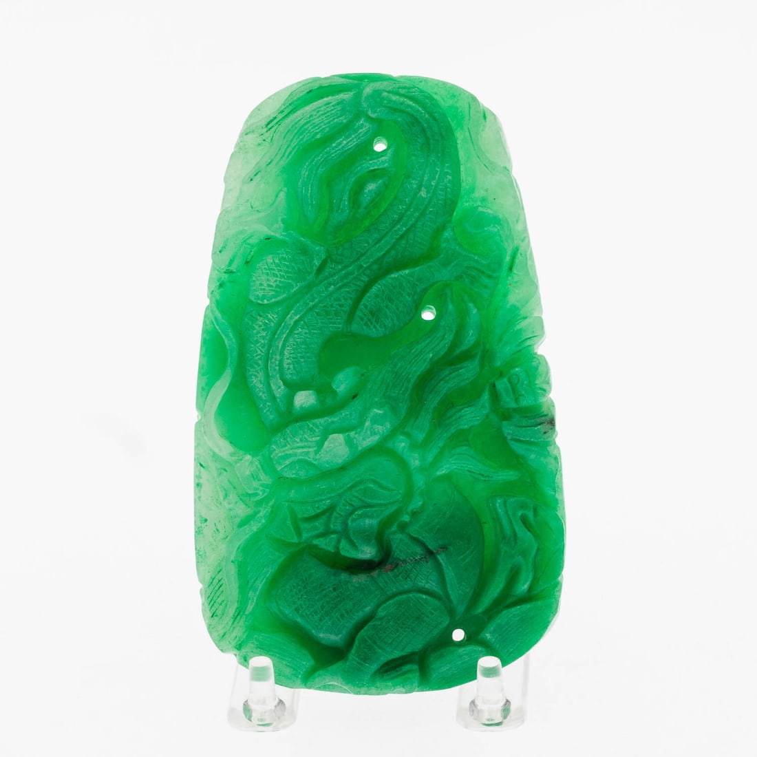 Carved Jadeite Panel with Dragon (1 of 6)