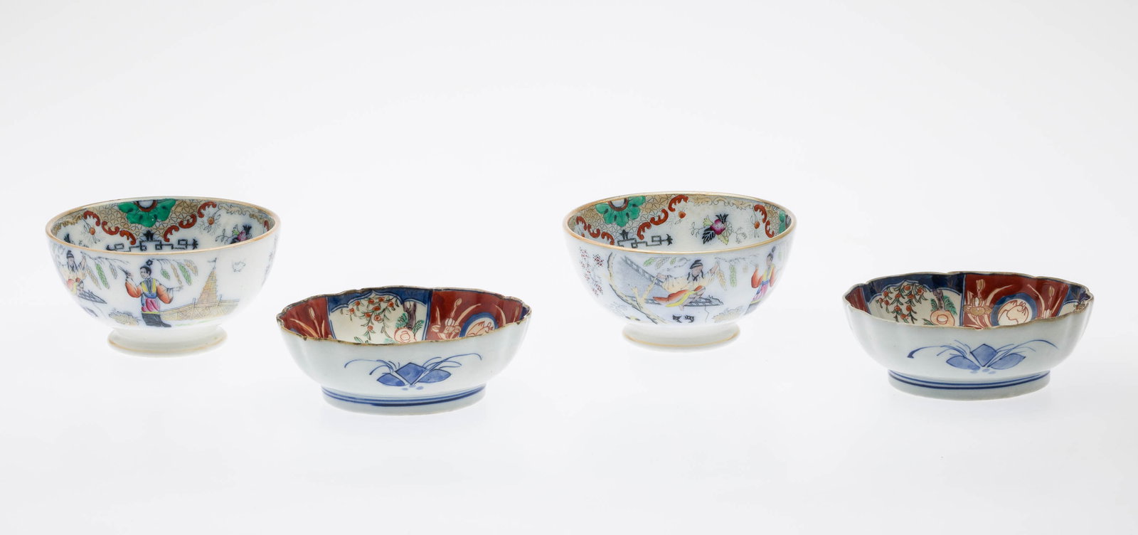 2 Japanese Imari Bowls & 2 English Transferwre Bowls (1 of 14)